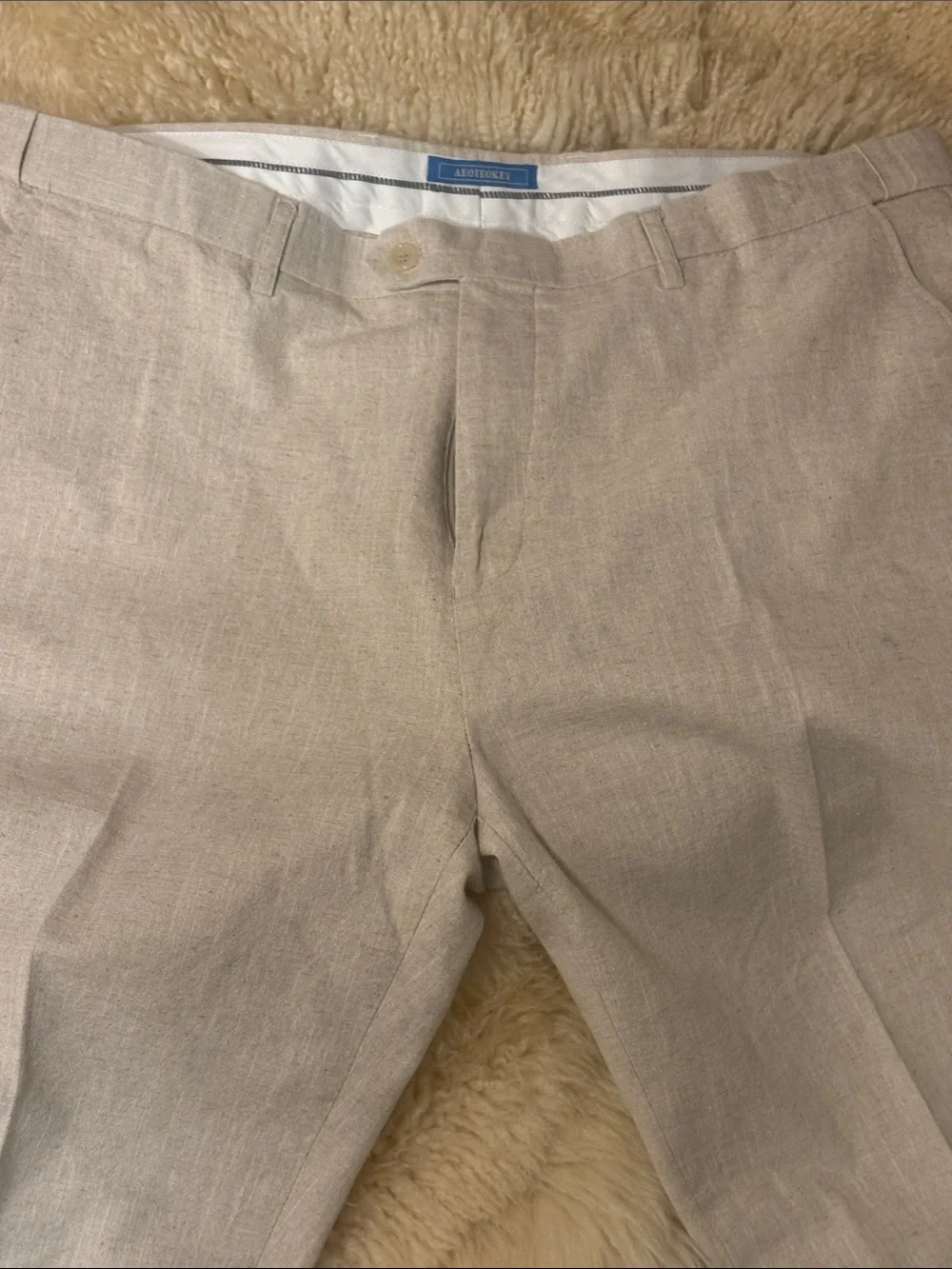 Aeoteokey Men’s Classic Cotton Linen Dress Pants 3XL 40”X 34” L